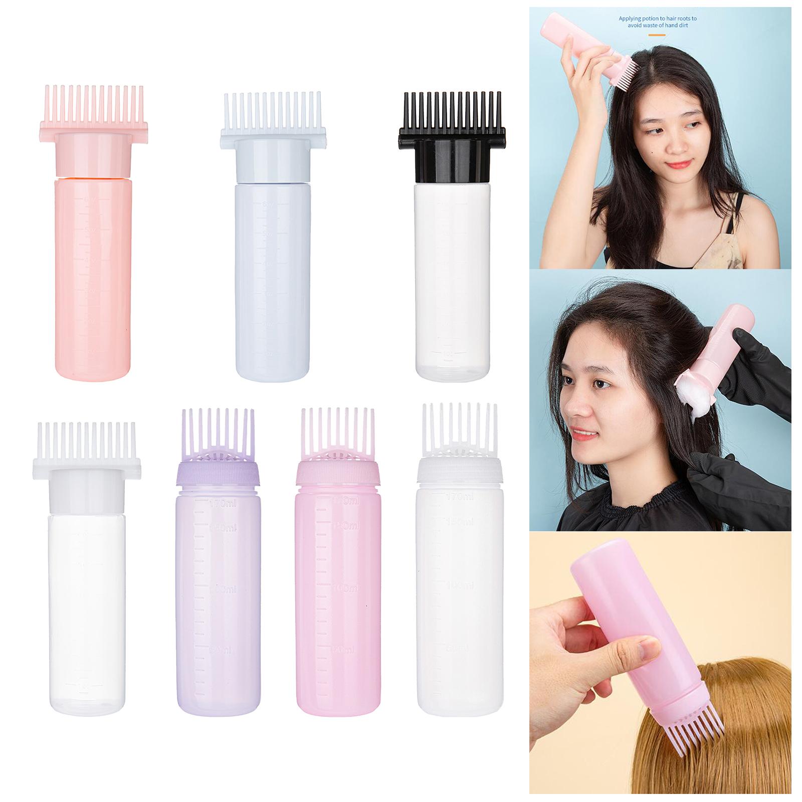 Root Comb Applicator Bottle Hair Coloring Dyeing Dispensing Container Hair Oil Applicator Hair Dye Bottle Brush for Home DIY