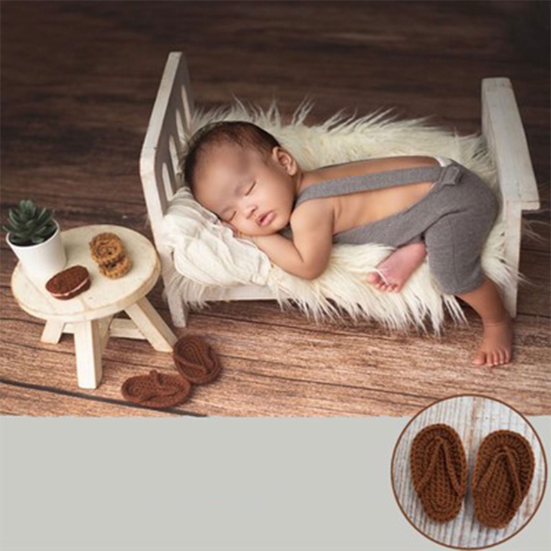 Strickhausschuhe für Babys, Jungen und Mädchen, Fotografie-Shooting-Outfits, Mini-Flip-Flops A2UB – Detail 16