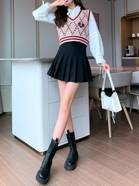 Jk Pleated Skirt Female Summer Korean Version High Waist Autumn