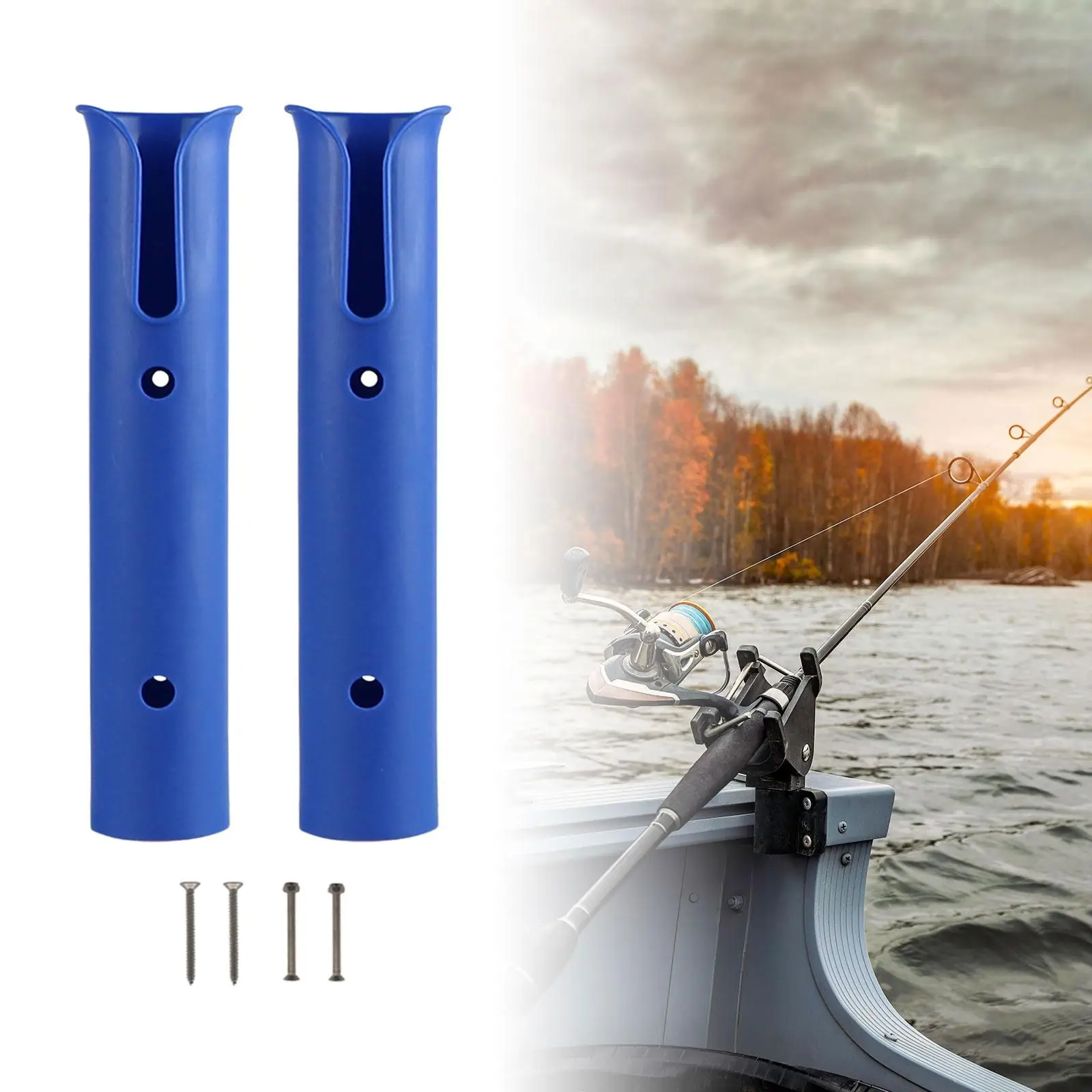 2 Pieces Fishing Rod Holder Tube Rod Portable Durable Hanger Organizer Fishing Rod Rack for Boat Trailer Kayak Cabin Accessories