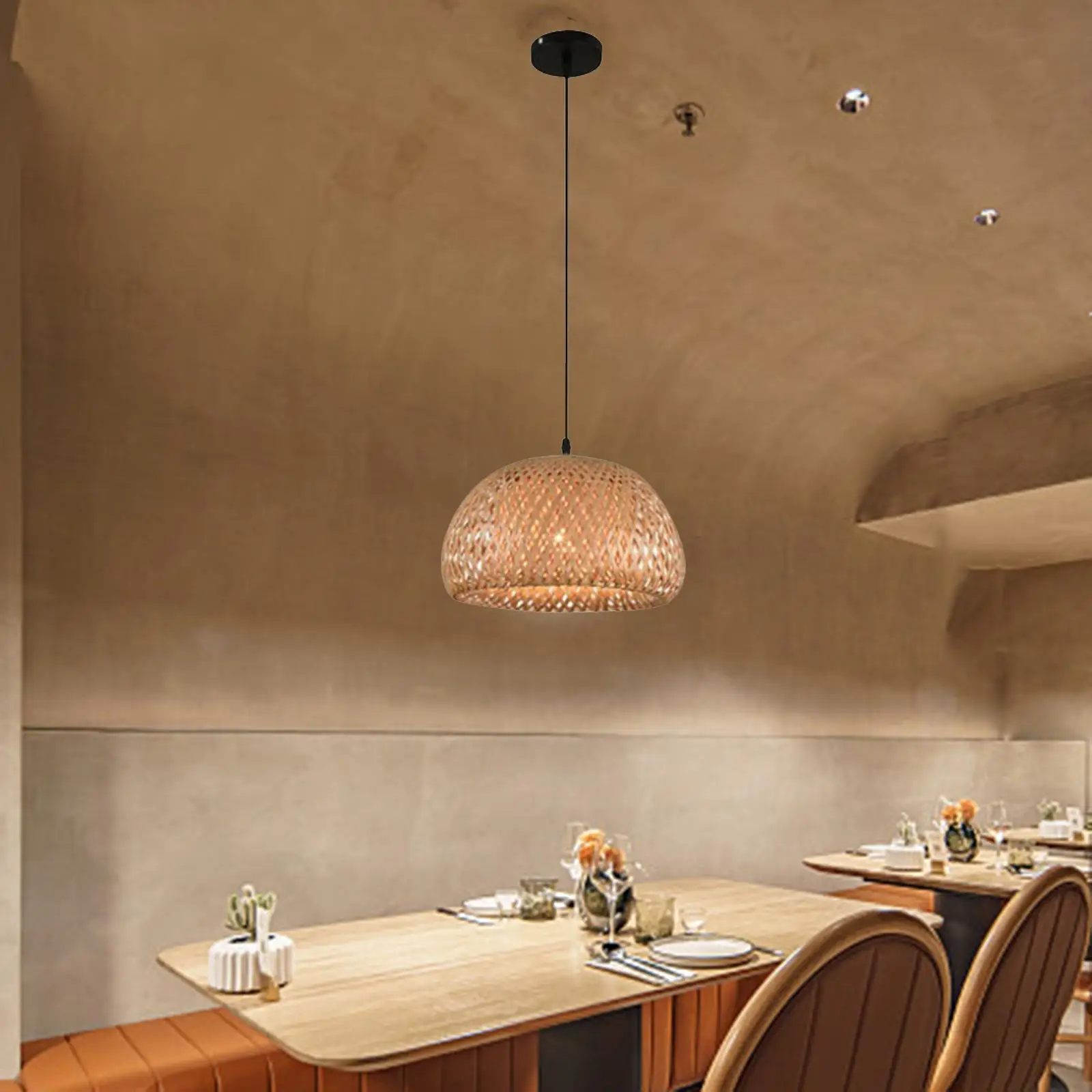 Rattan Lamp Shade Lighting Decorative Retro for Hotel Decor Light Fixture