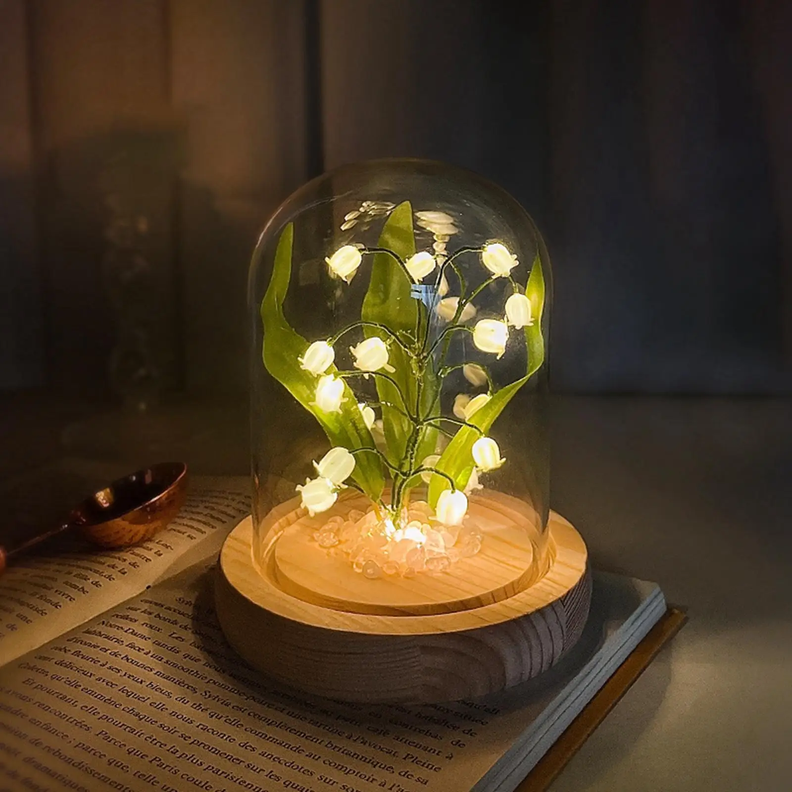 Flowers Night Light Handmade DIY Battery Operated Dome Birthday