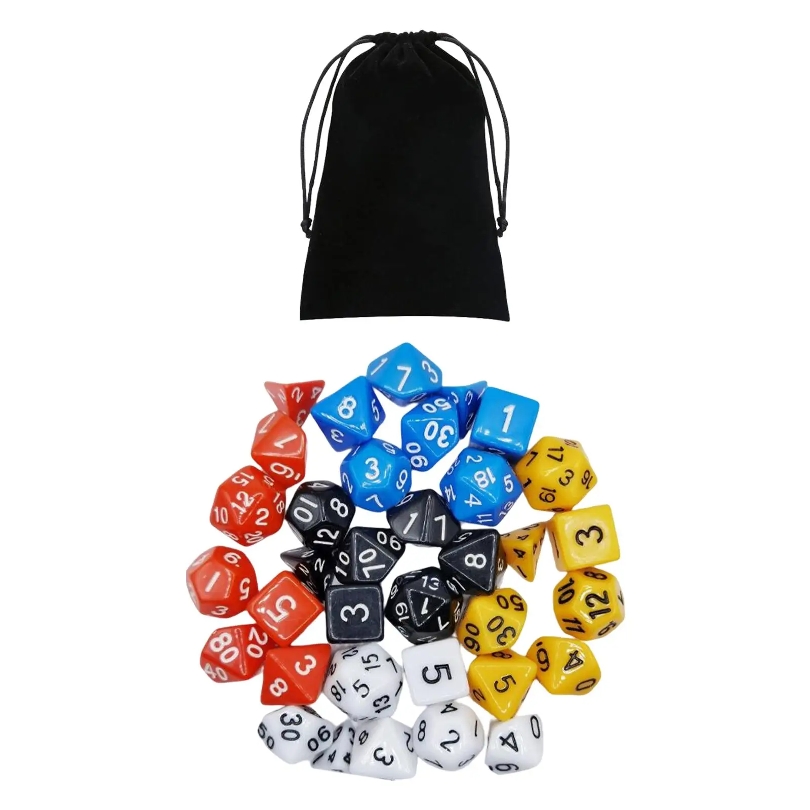 Engraved Polyhedral Dices Set Party Favors 35Pcs Rolling Dices for Parties