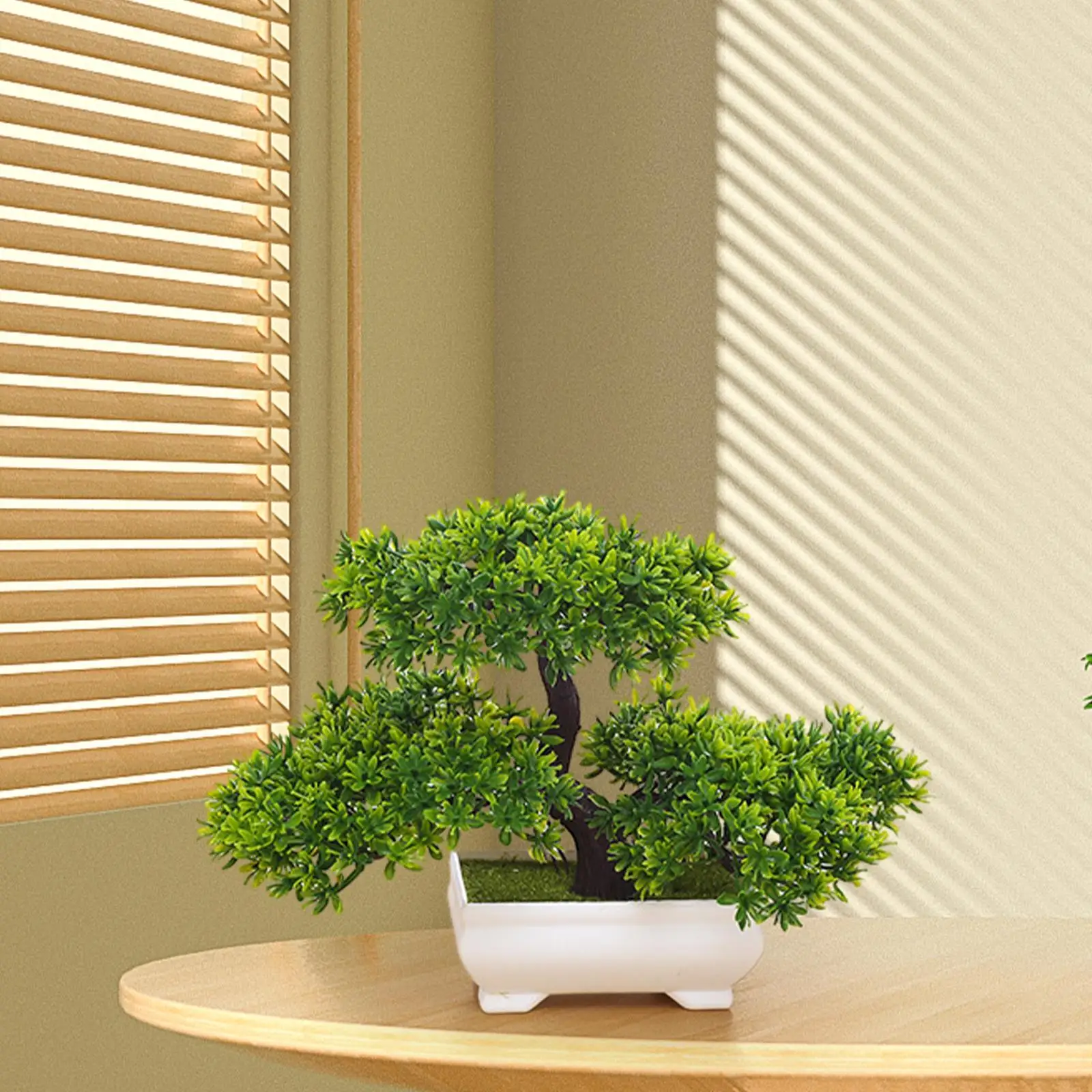 Artificial Bonsai Tree Zen Decoration Desktop Potted Japanese Pine Tree for Fireplace Office Bathroom Farmhouse Bedroom