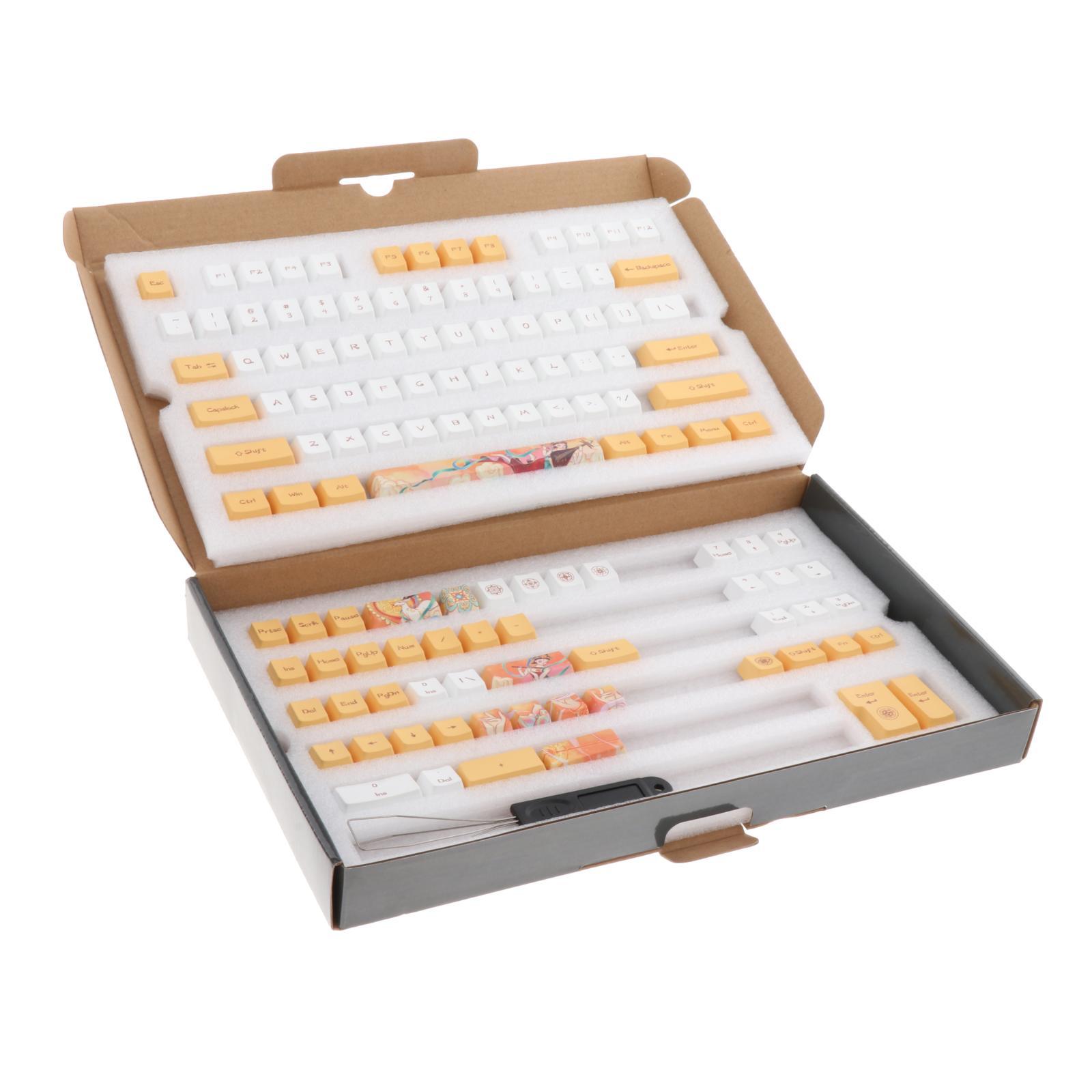 Dunhuang Theme 124 Keys PBT Keycaps Set English Assemblies for Mechanical Keyboards 61/68/82 Compact Layout Keyboards for Cherry