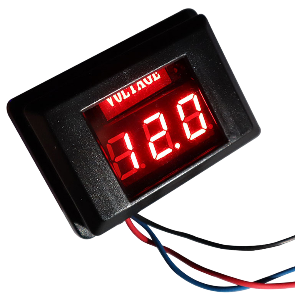 3 Wire 12 Volt LED Digital Voltmeter for Car Motorbike Spare Parts Durable