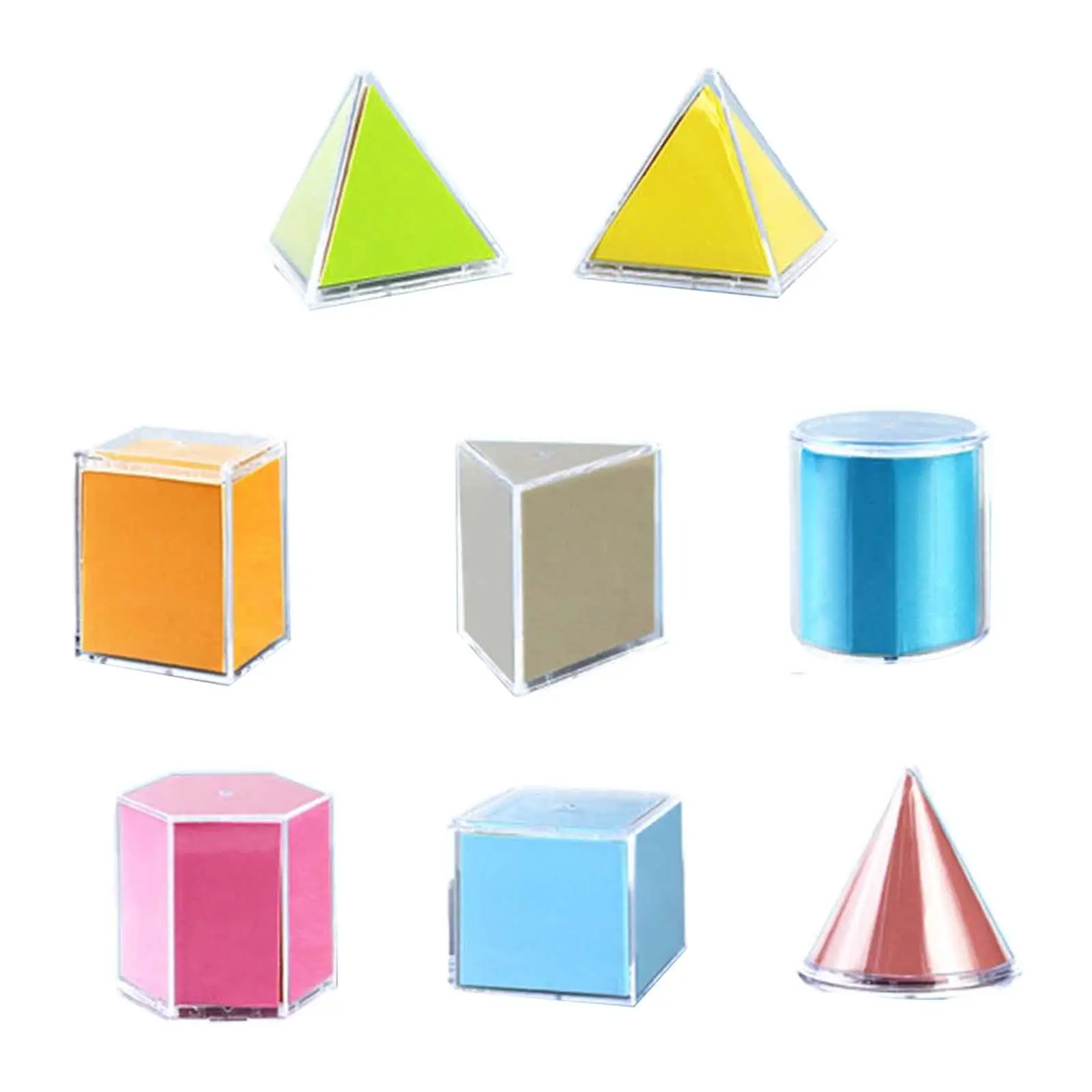 8Pcs 3D Shape Geometric Math Toy Shape Sorter Sorting Toy Educational Toy for Kids Homeschool Ages 3+ Teacher Aids Preschool