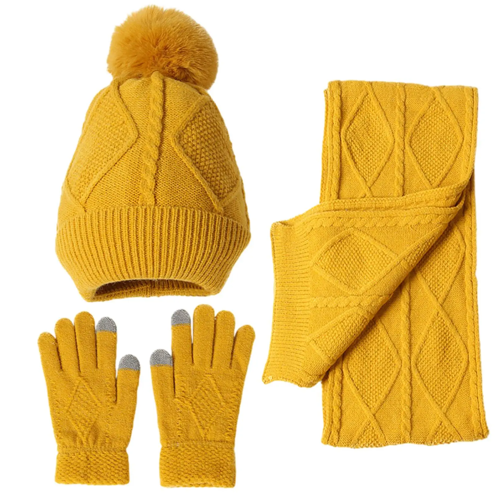 Winter Hat Scarf Gloves Set Warm Hat Men Women for Cold Weather Gifts Long Scarf for Running Party Skiing Skating Outdoor Sports