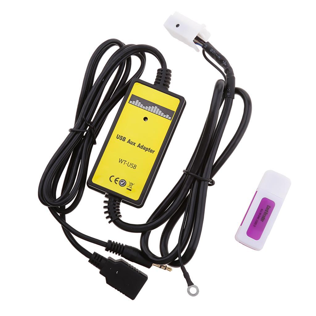 dolity 3.5mm Car USB Aux-in MP3 Player Radio 6Pin+6Pin Adapter For Audi VW Skoda Seat