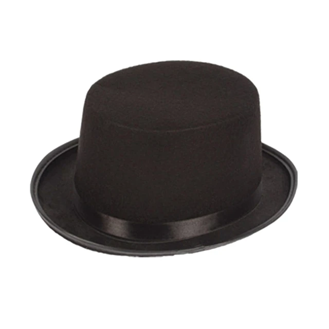 Cappello a cilindro in raso di feltro di colore solido cappello da mago  cappello da gentiluomo accessori per costumi da festa taglia unica per la  maggior parte dei bambini adulti