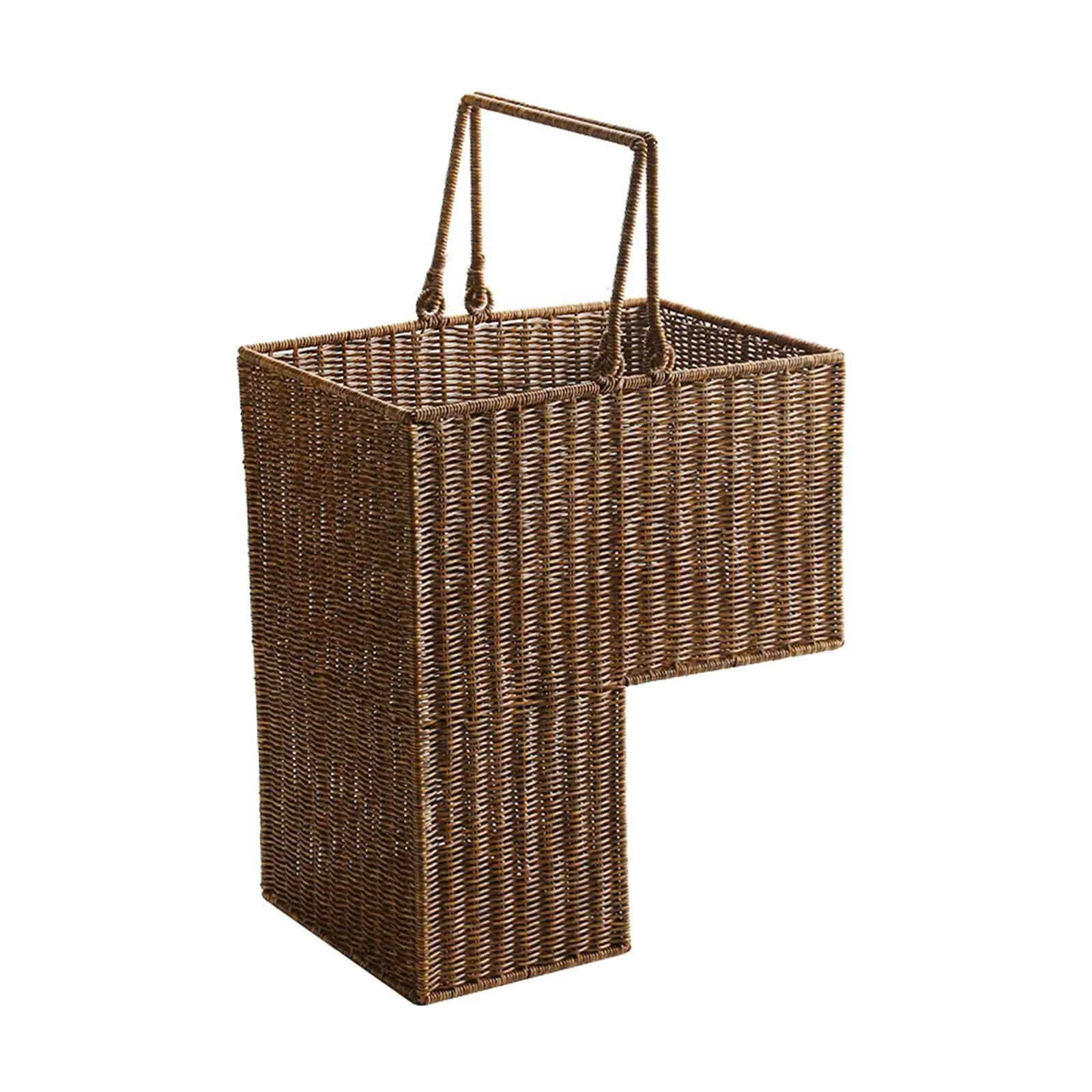 Stair Step Basket Handwoven Portable for Toiletries Sundries Magazines Home Decorative