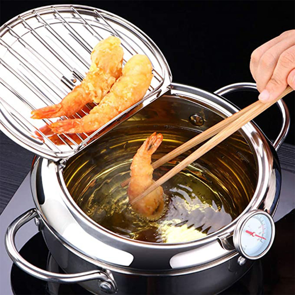 Title 3, Japanese Deep Fryer With Thermometer and Lid 30...