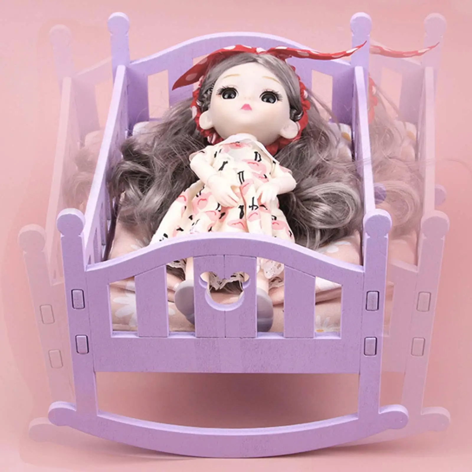 Doll Toys Makeup Smooth Hair with Doll Bed Dressup Cute for Birthday Gift