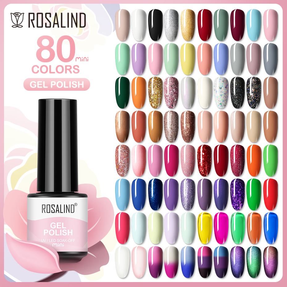 Best of ROSALIND Pure Color Gel Nail Polish Nail Art Manicure Semi Permanent Gel UV Hybrid Varnishes Base Top Coat Enamels Nail Gel New Reviews & Tips