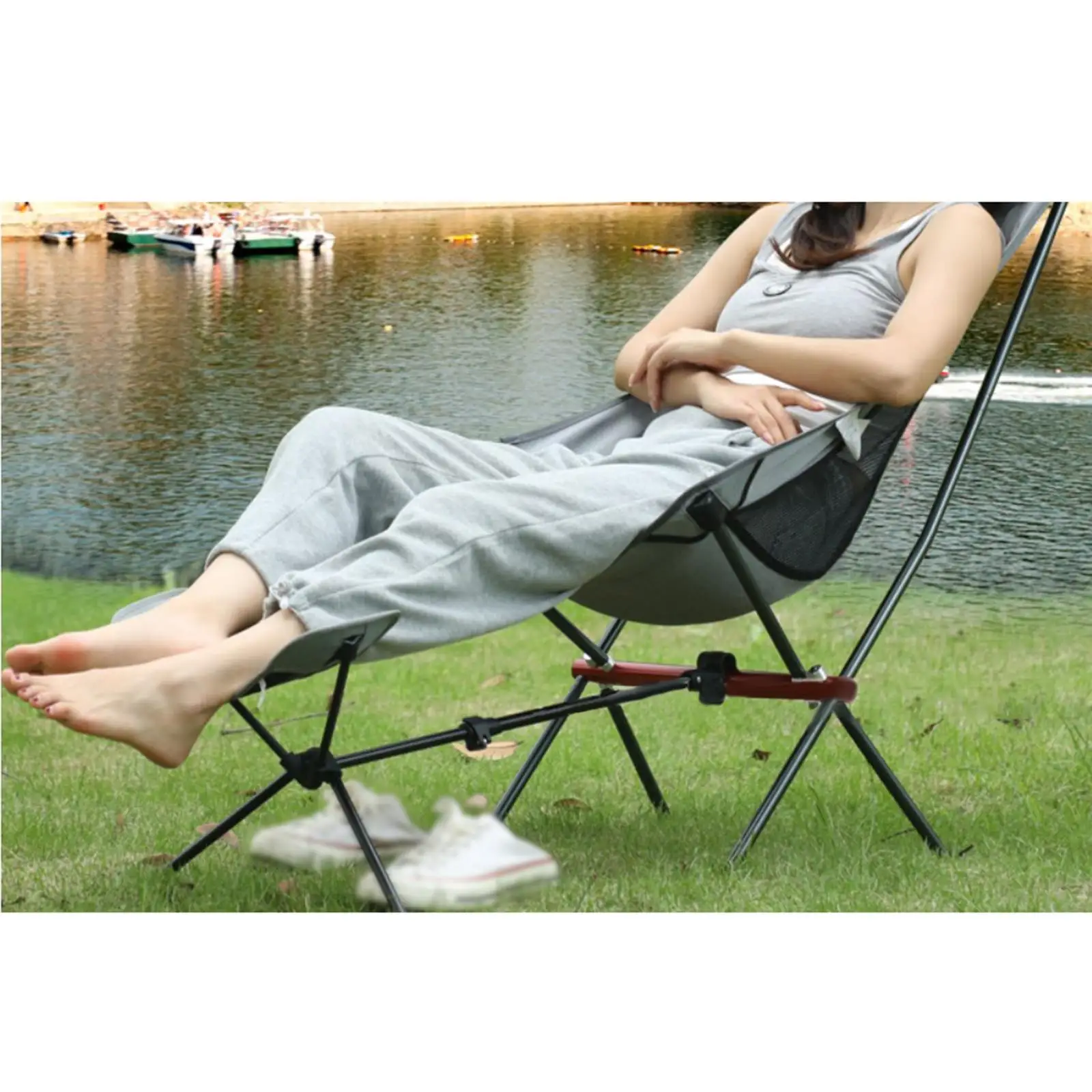 Portable Folding Chair Footrest Antislip Camping Hiking Recliner Footstool Feet Rest Bracket Lazy Seat Foot Rest