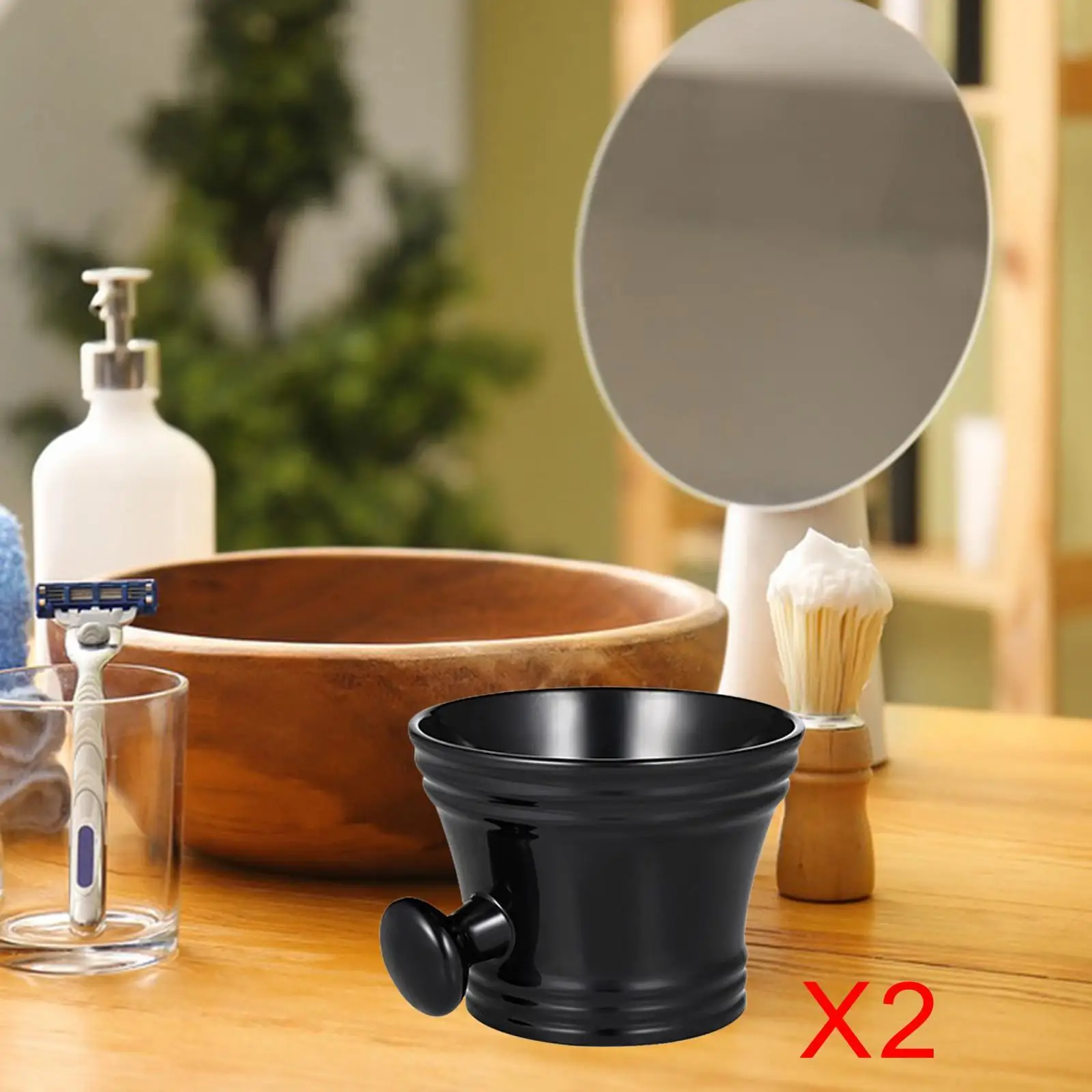 2 Pieces Shaving Soap Bowl Smooth Produce Rich Foam Shaving Bowl for Husband