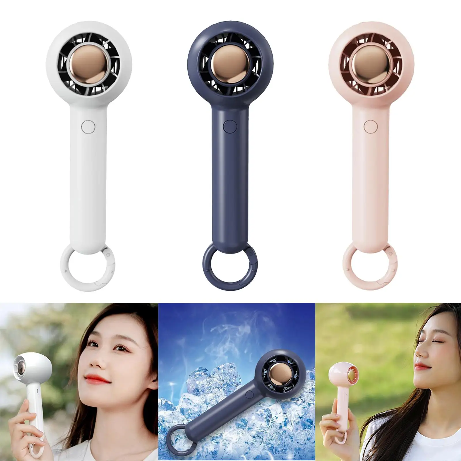 Mini Handheld Fan USB Rechargeable Small Handy Fan Cooling Air Cooler for Outdoor Home Office Kids Girls Camping