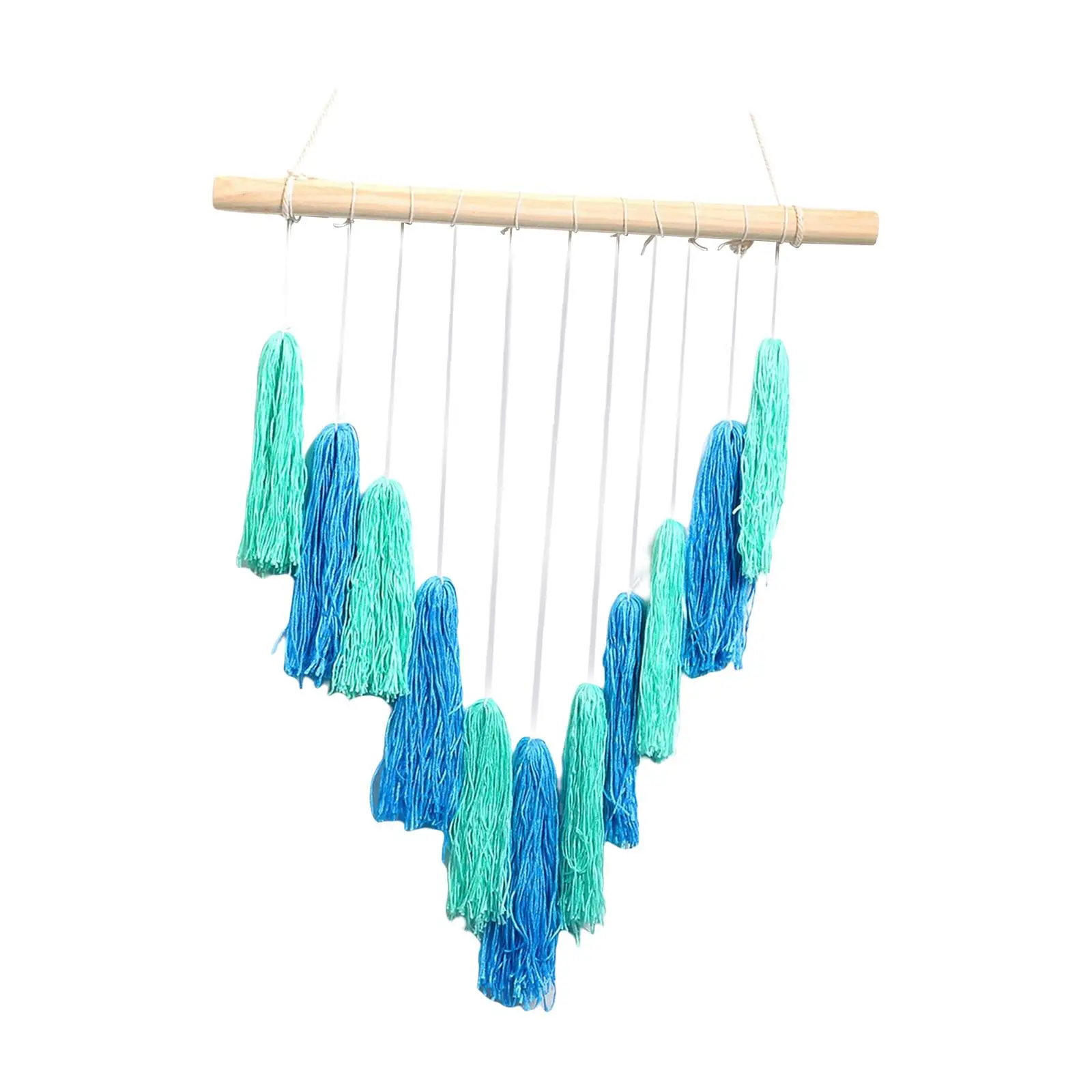 Chic Macrame Woven Tassel Tapestry Background Pendant Ornaments Bohemian Wall Hanging Decor for Nursery Apartment Wedding Party