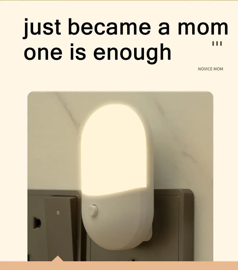 ZQQBYY LED Plug-in Night Light White light warm light Baby Nursing Eye Sleep Light Bedroom Socket Lights Energy Saving Lamp