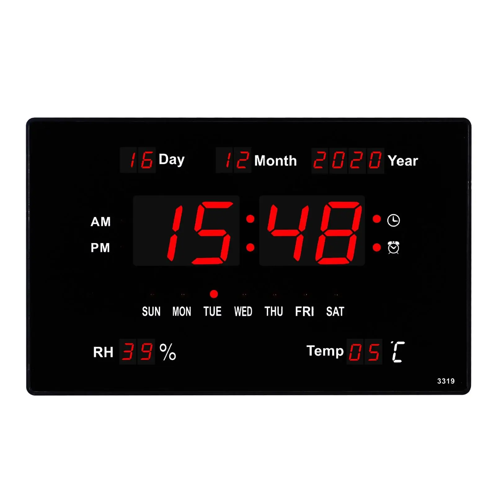 Large Electronic Wall Clock Timer Calendar Alarm LED Display Table Clocks