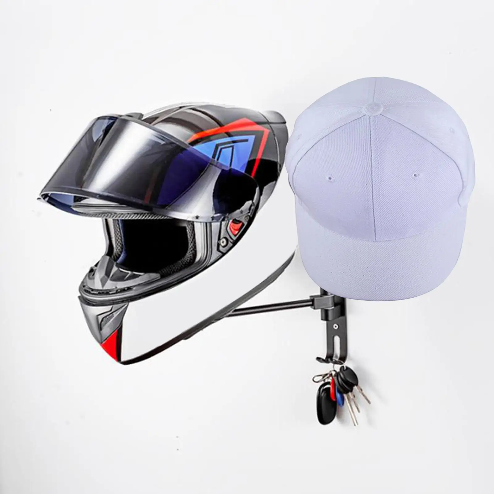 Helmet Storage Rack Helmet Holder Multifunctional Metal Black for Caps