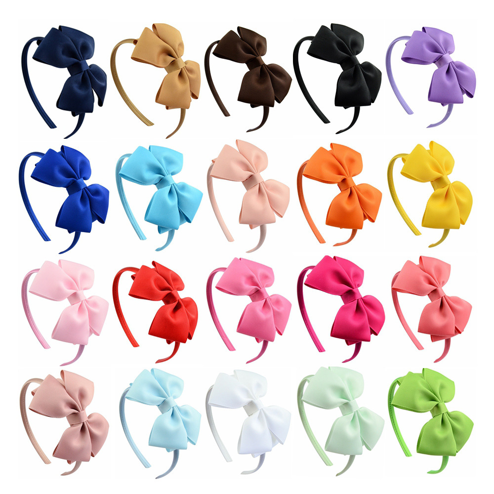 Neue Mode Layered Haarbänder Solide Ripsband Bögen Stirnband Handgemachte Boutique Hairhoop Haar Zubehör Für Frauen Mädchen – Detail 4