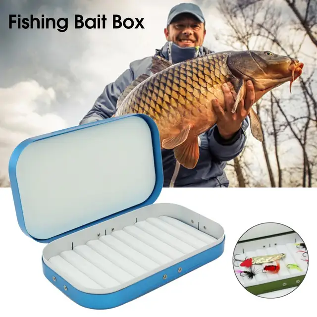 15.5x9.5x2.7cm Aluminum Alloy Fly Fishing Lures Box Super Foam Insert Flies  Hooks Lures Baits Fly Boxes