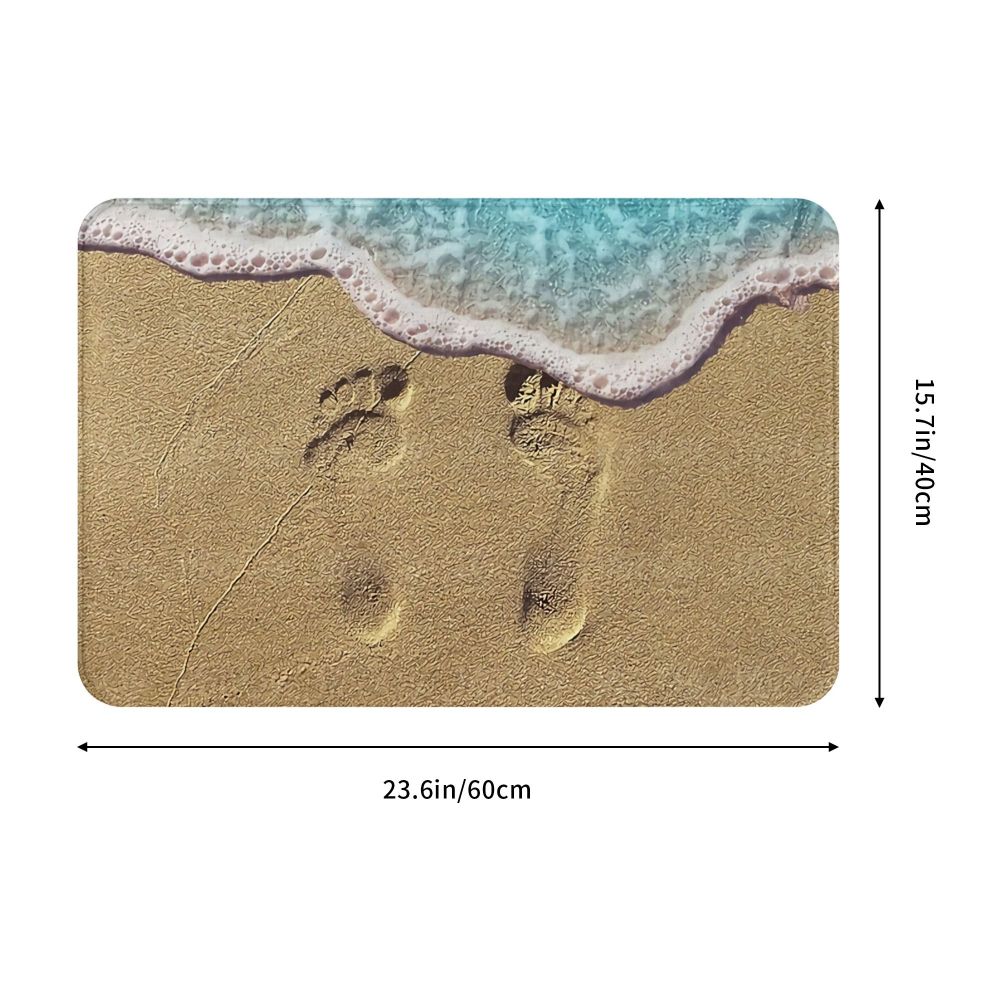 Realistic Bathroom NonSlip Carpet Beach Feet Bath Mat Ocean Lovers