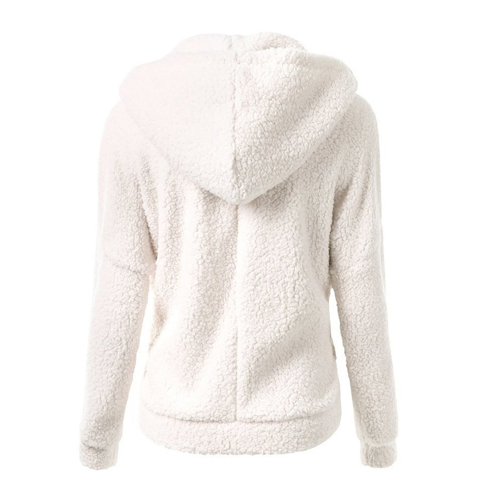 Title 11, Women Fleece Hooded Jacket Solid Lamb Cashmere ...