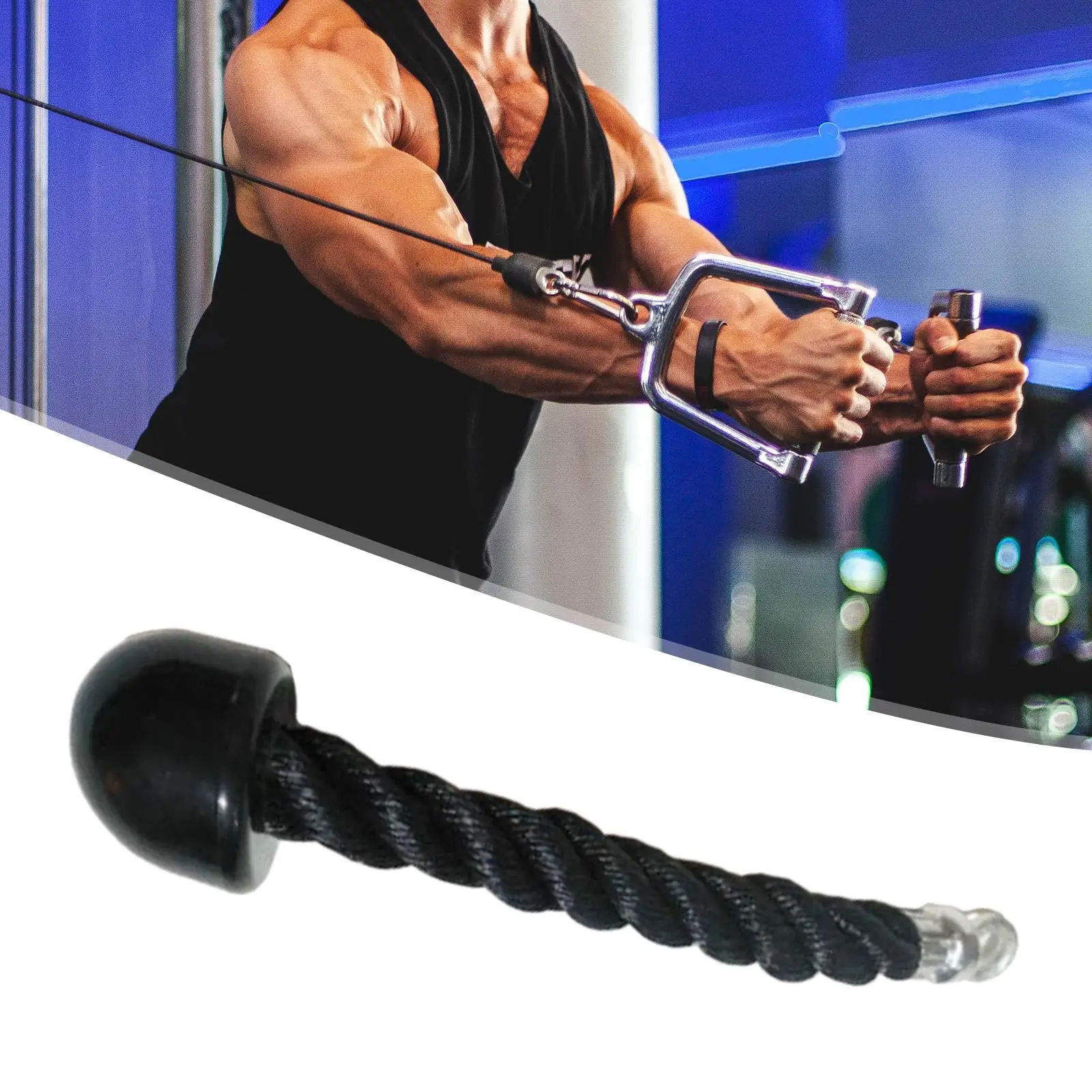 Fitness Pull Down Rope Single Grip Cable Attachments Weight Lifting Bodybuilding Face Pulls Push Downs Crunches Heavy Duty