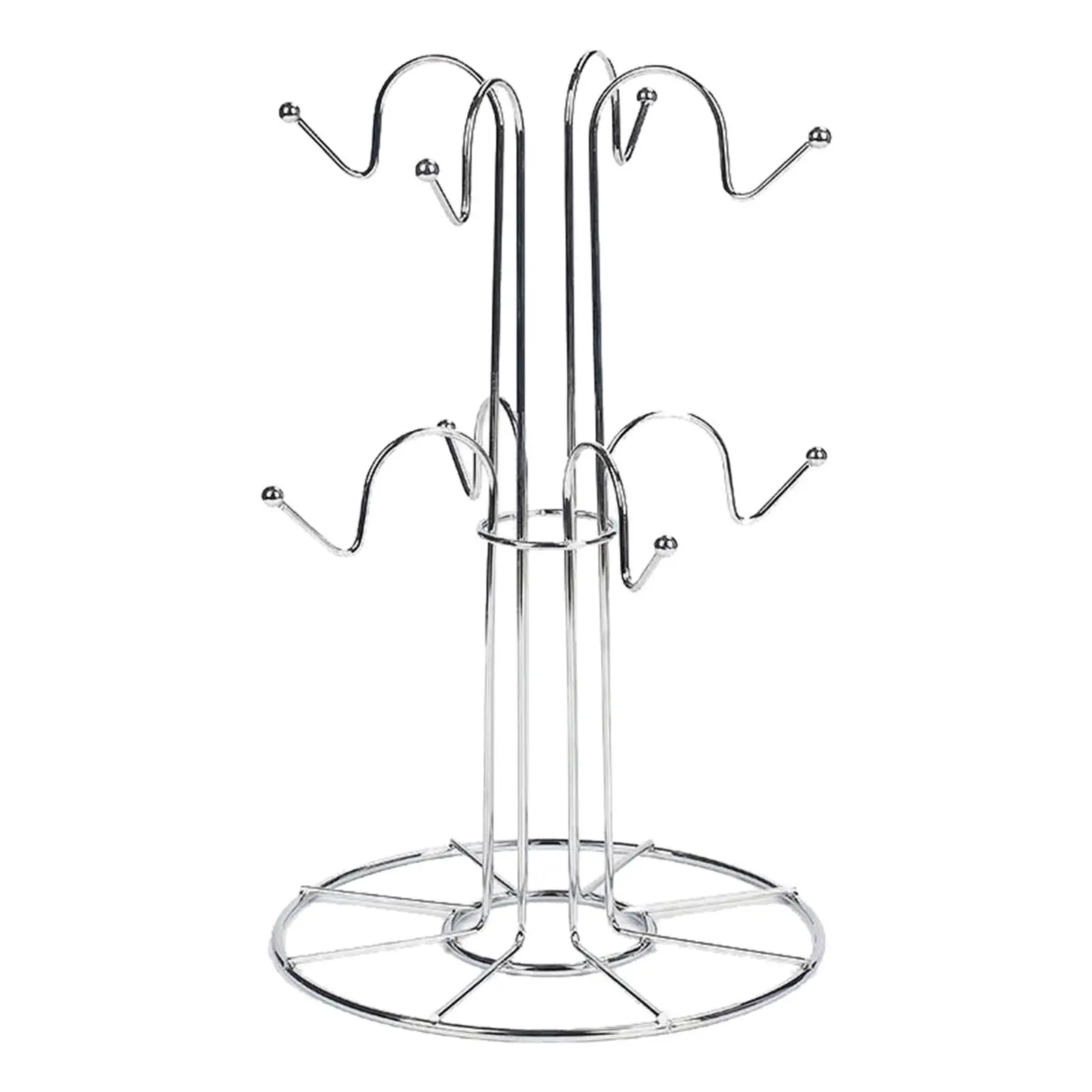 Cup Drying Rack with 8 Cup Hooks Drainer Tree Metal Stylish Stand for Home Countertop