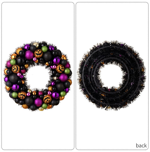 45cm Halloween Pumpkin Black Garland Ornament Colorful Ball