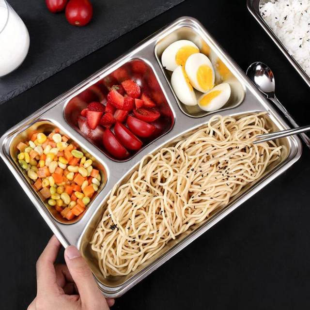 Stainless Steel Divided Plates For Restaurant And Adult Use Perfect For  Serving Bowls With Lids, Bento, And Lunch Tays From Liliyabl, $14.94