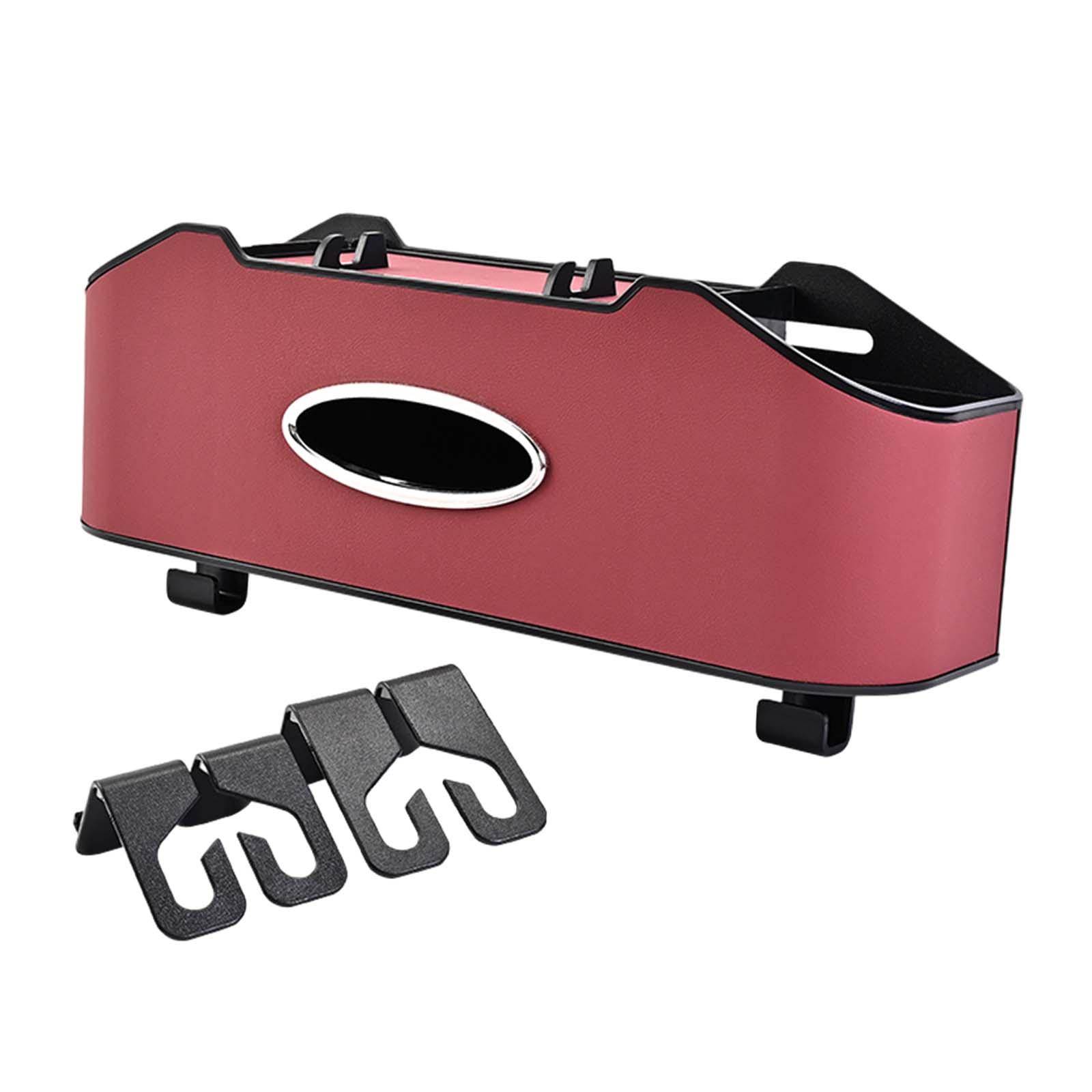 Seat Back Storage Box Car Backseat Organizer Hooks and Tissue Box Phone Holder Auto Interior Decoration Cup Holder Tissue Box