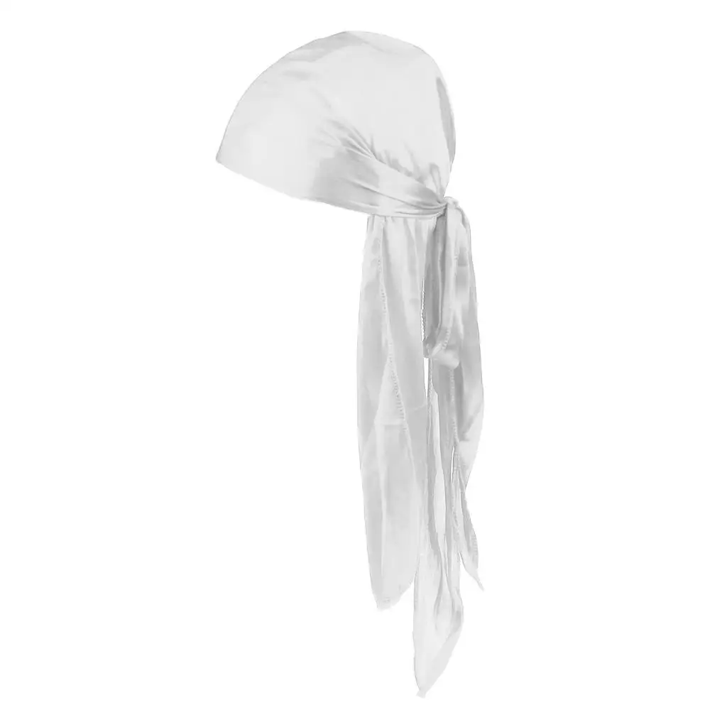 P Prettyia Unisex Trendy Color Du-Rag Wave Cap Durag Headwrap with Long Wide Strap 