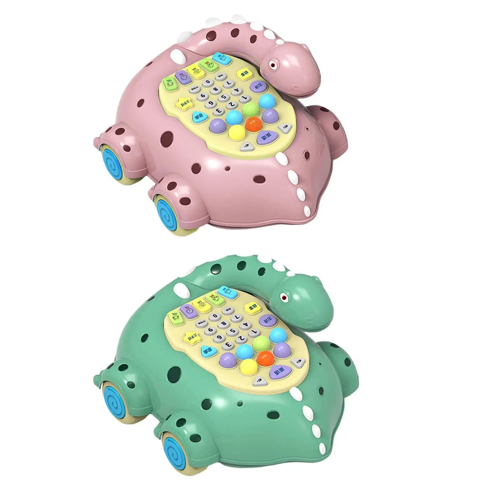 Kids Musical Telephone Toys Car Pull Toys Multifunctional Music Light Phone Toy for Game Sensory Development Learning Preschool
