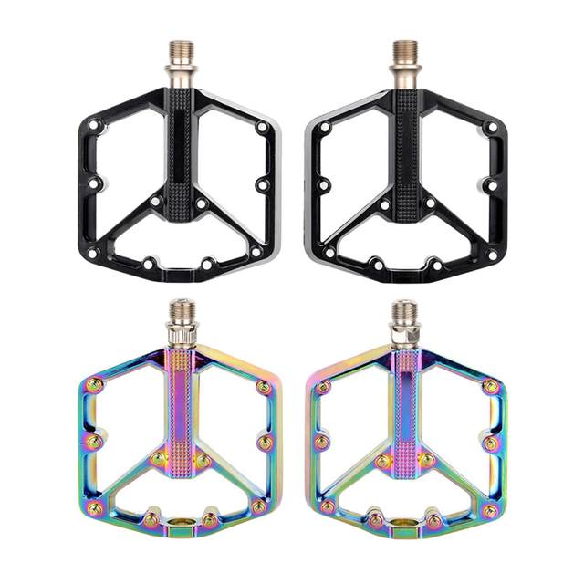 2Pcs Mountain Bike Pedals Road Bike Waterproof Platform Pedals 3 Bearing BMX