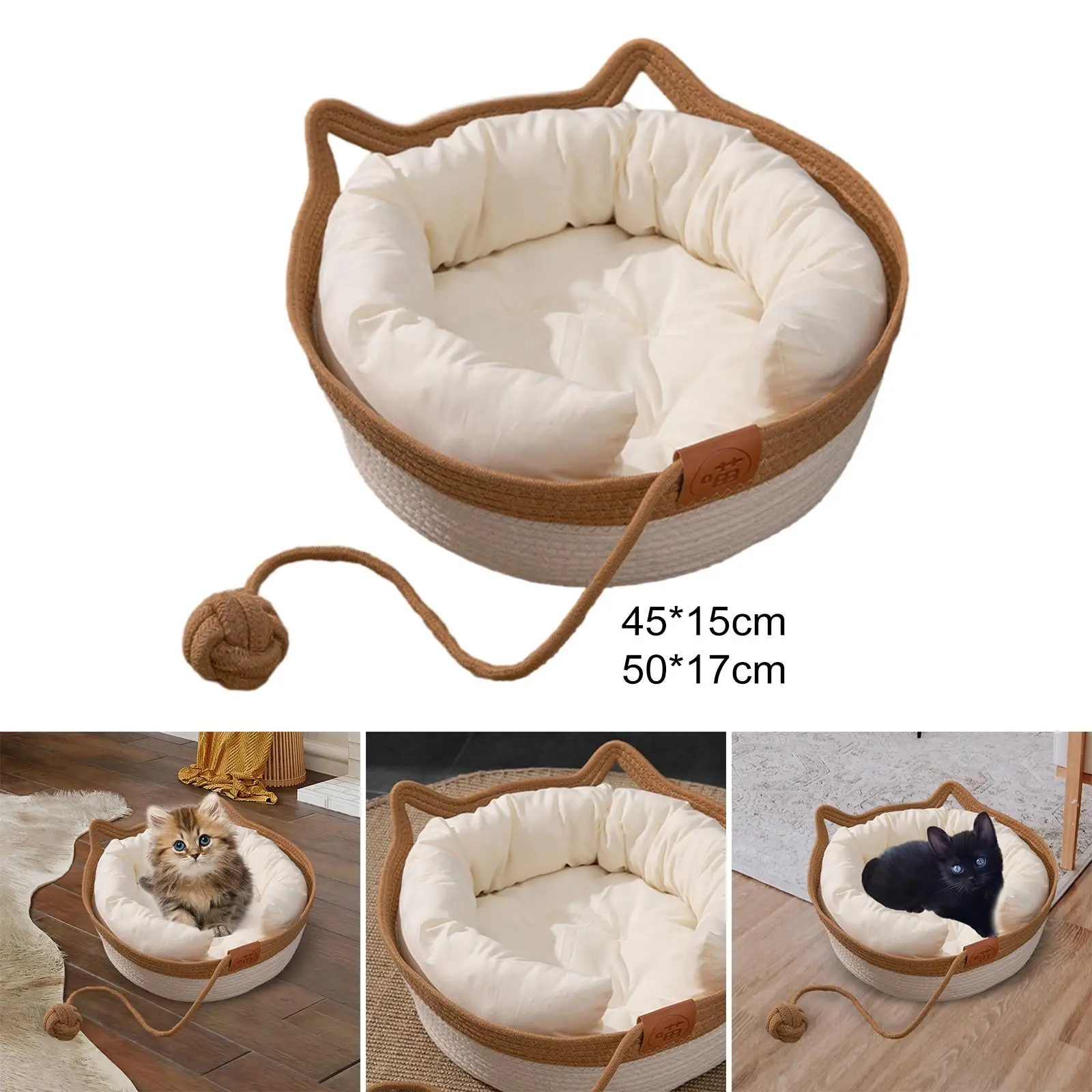 Cat Bed Basket Cat Scratcher Lounge for Small Dogs Rabbit Large Cats