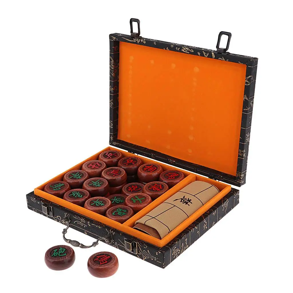 Handcrafted Rosewood Chinese Chess Set Xiang Board Edition