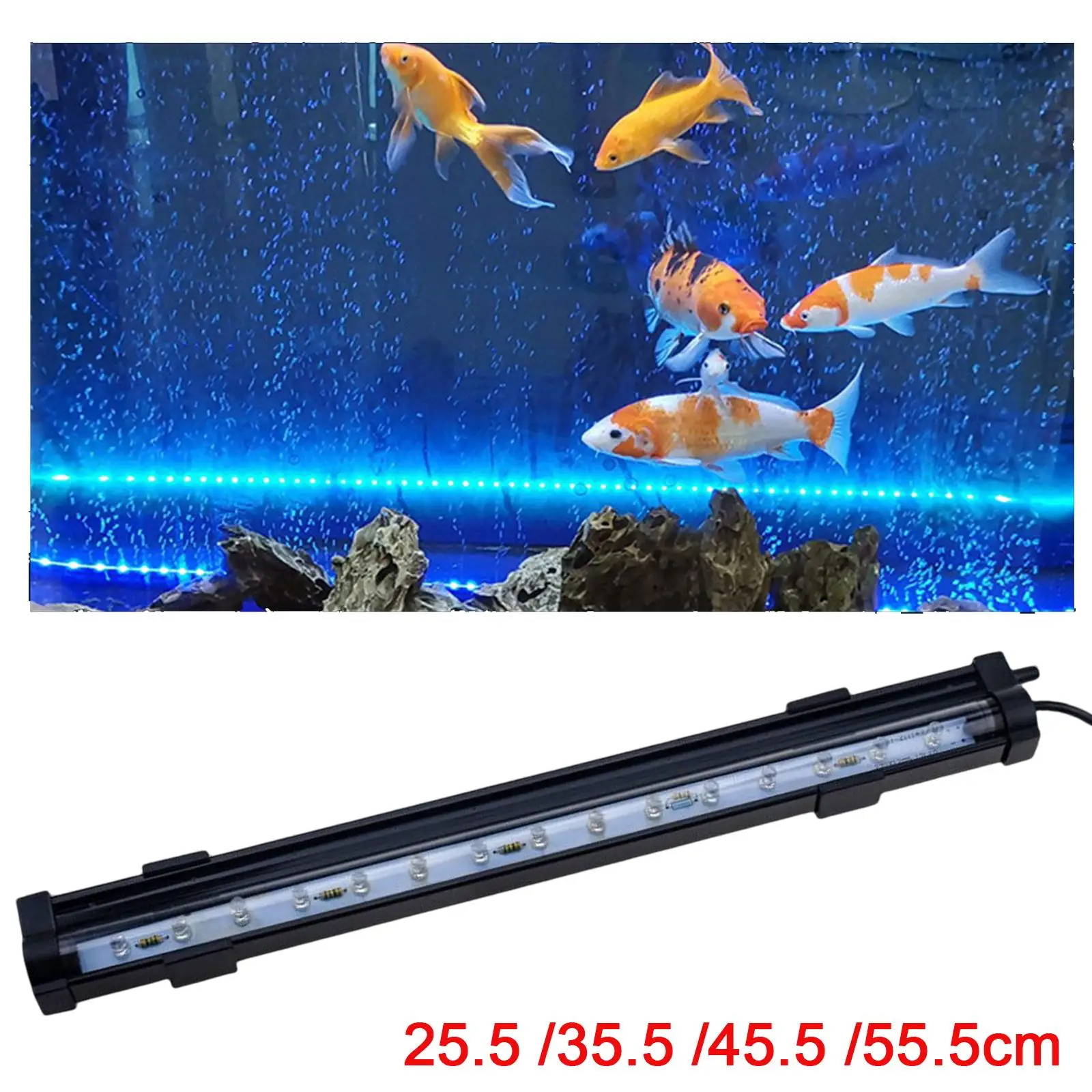 Aquarium Light Fish Tank Lamp Underwater Light Color Changing Waterproof Light Bar Stick for Home Office Decoration