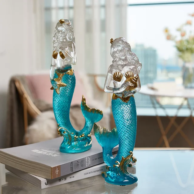 Mermaid Gifts for Girls Tall Figurine for Room Shelf Resin Statue Ornament  Sculpture Home Craft Collectible Ocean Sea Goddess - AliExpress