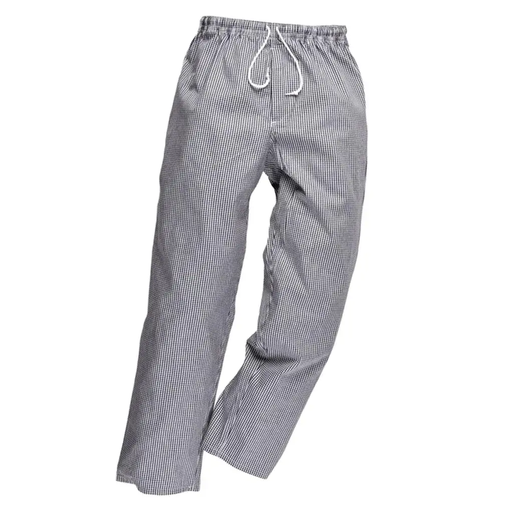 Chefs Uniform Kitchen Trousers Bottoms Food Service Pants Unisex Work Wear L Size with Two Inseam Ppockets