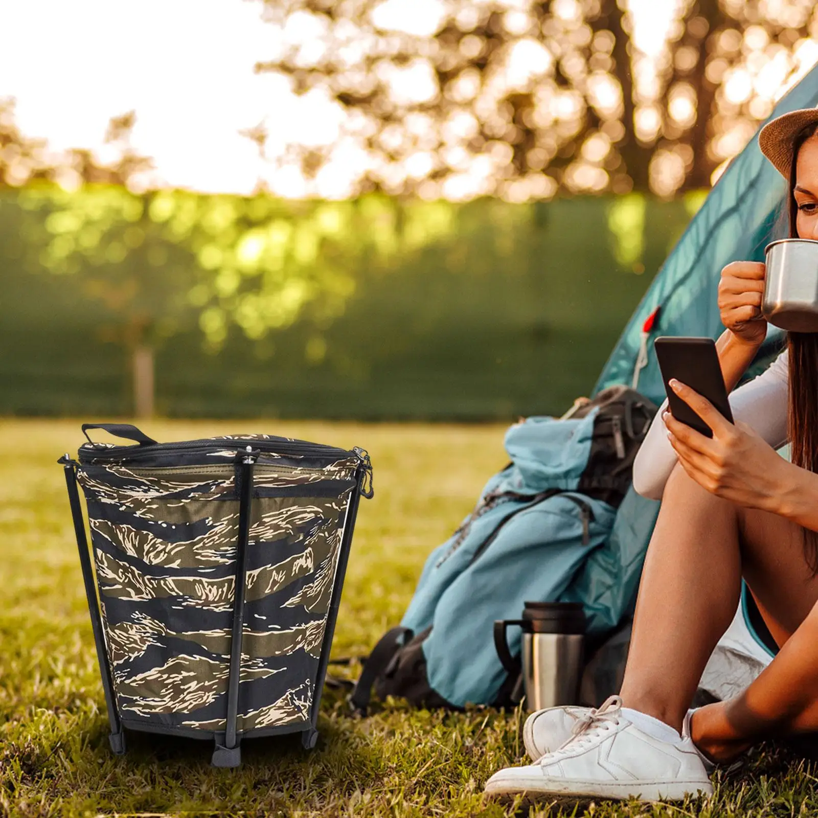 Camping Trash Can Collapsible Multifunctional for camping Recycling