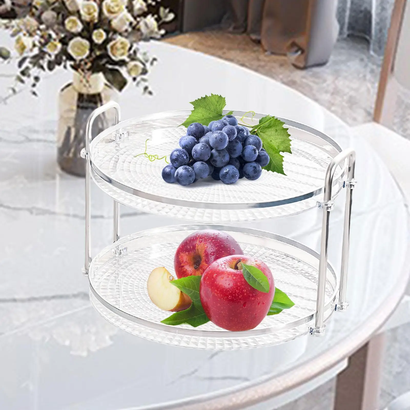 Cosmetic Storage Trays Serving Trays Dessert Fruits Serving Tray for Buffet Countertop Desktop Living Room Parties