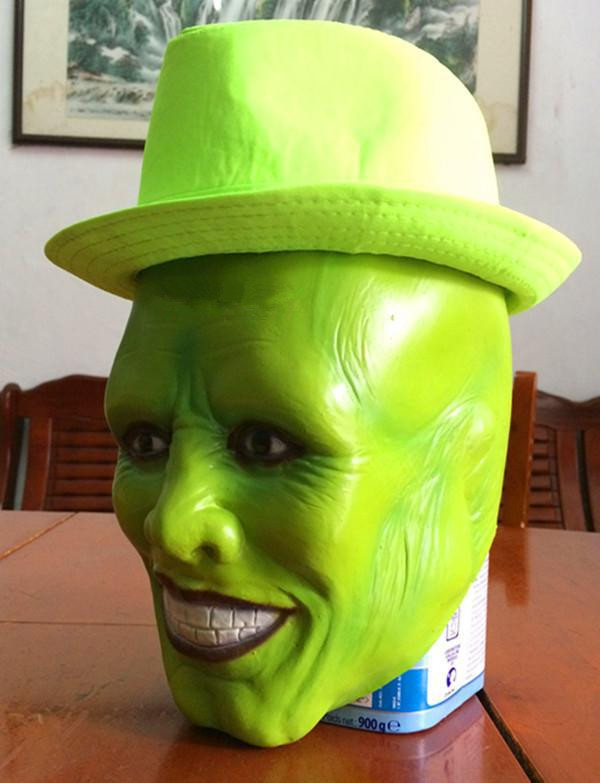 Luxus Latex berühmte Filme die Maske Jim Carrey männliche Maske Herren Kostüm Superheld Comic Erwachsene Kostüm Zubehör Spielzeug maske – Detail 8