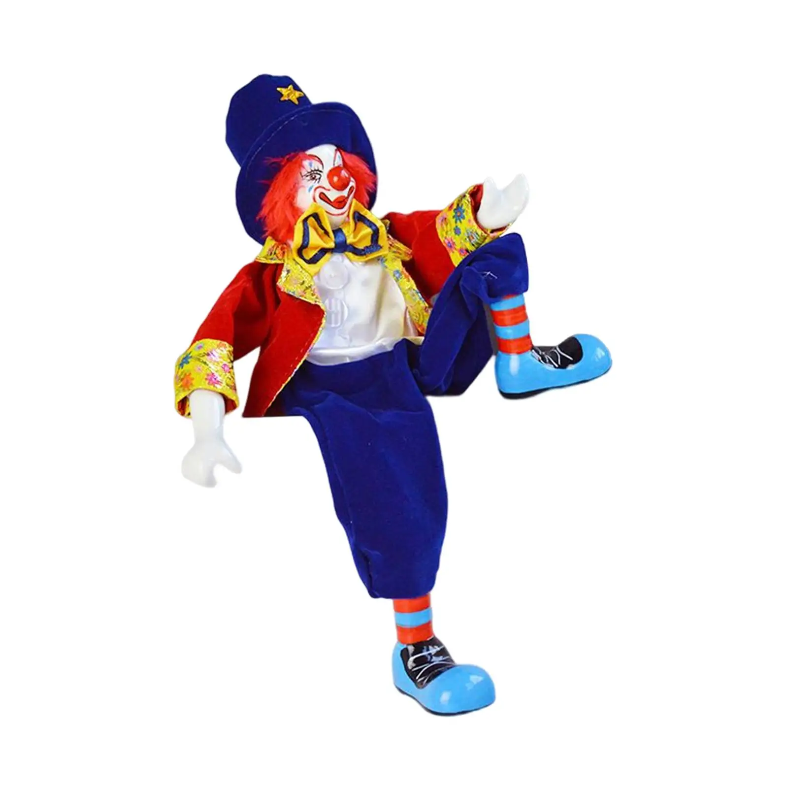 43cm Clown Stuffed Doll Funny Action Figure for Bedroom Tabletop Festival