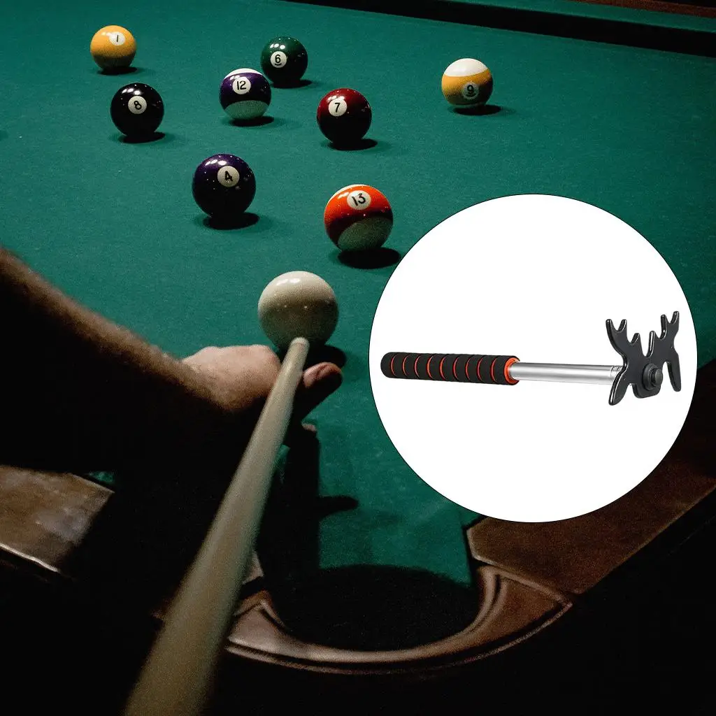 Retractable Billiards Pool Cue Stick with Removable Bridge Head,