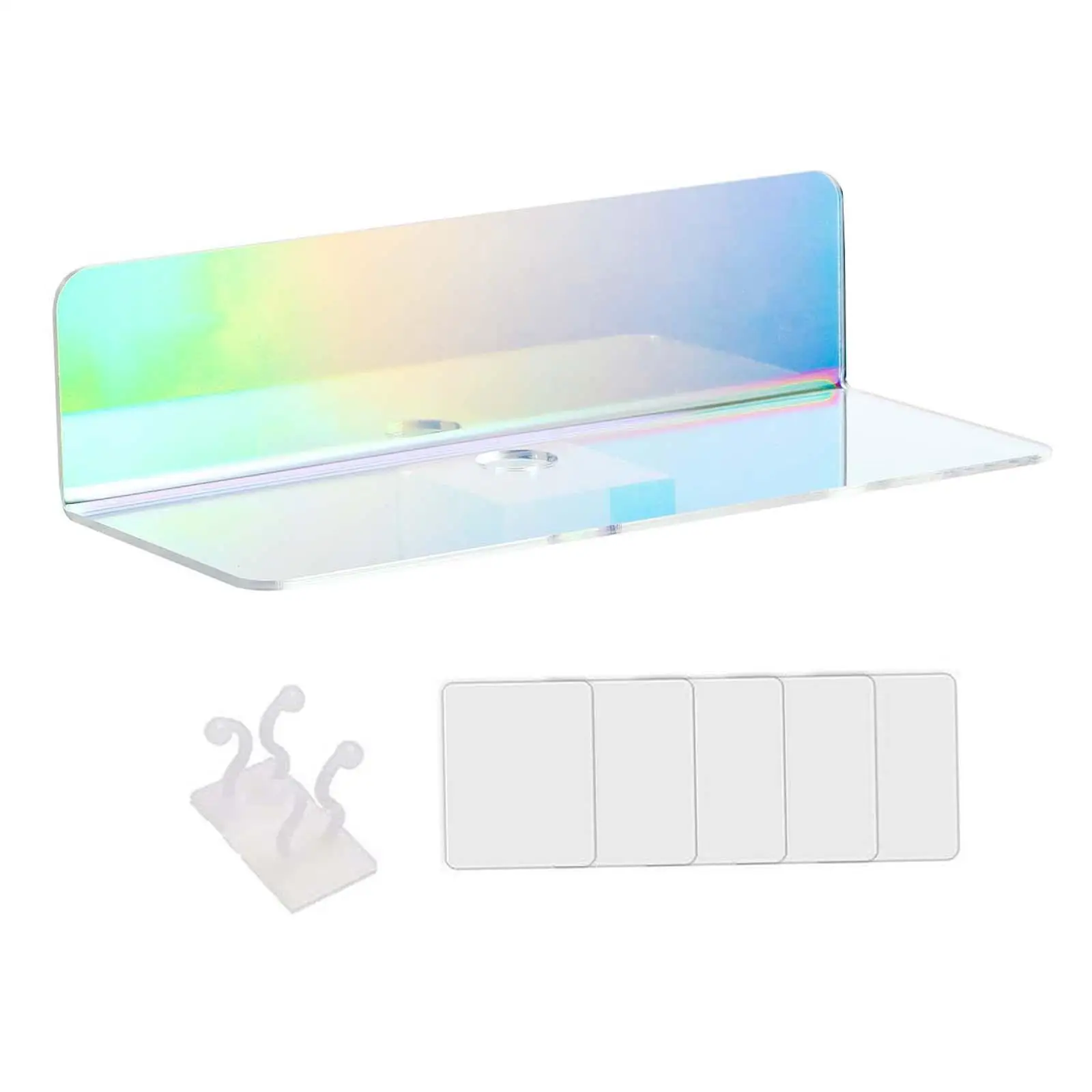 1Pcs Acrylic Floating Wall Ledge Shelf Display Organizer Storage Shelves Wall Mount for Home Indoor Living Room Kitchen Decor