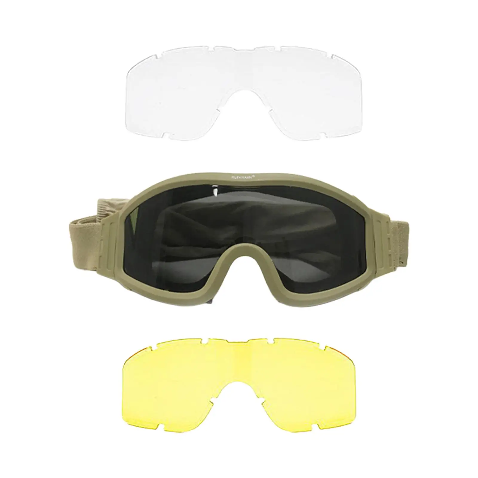 Black Transparent Yellow Motorcycle Goggles Windproof Protective Scratch Resistant Outdoor for Hiking Biking Desert Combat Sport