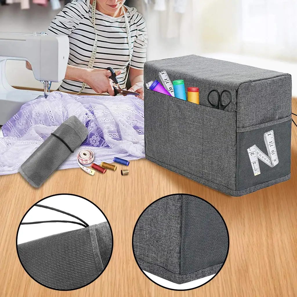 Universal Dust Cover for Sewing Machine with Storage Pockets Waterproof Gift